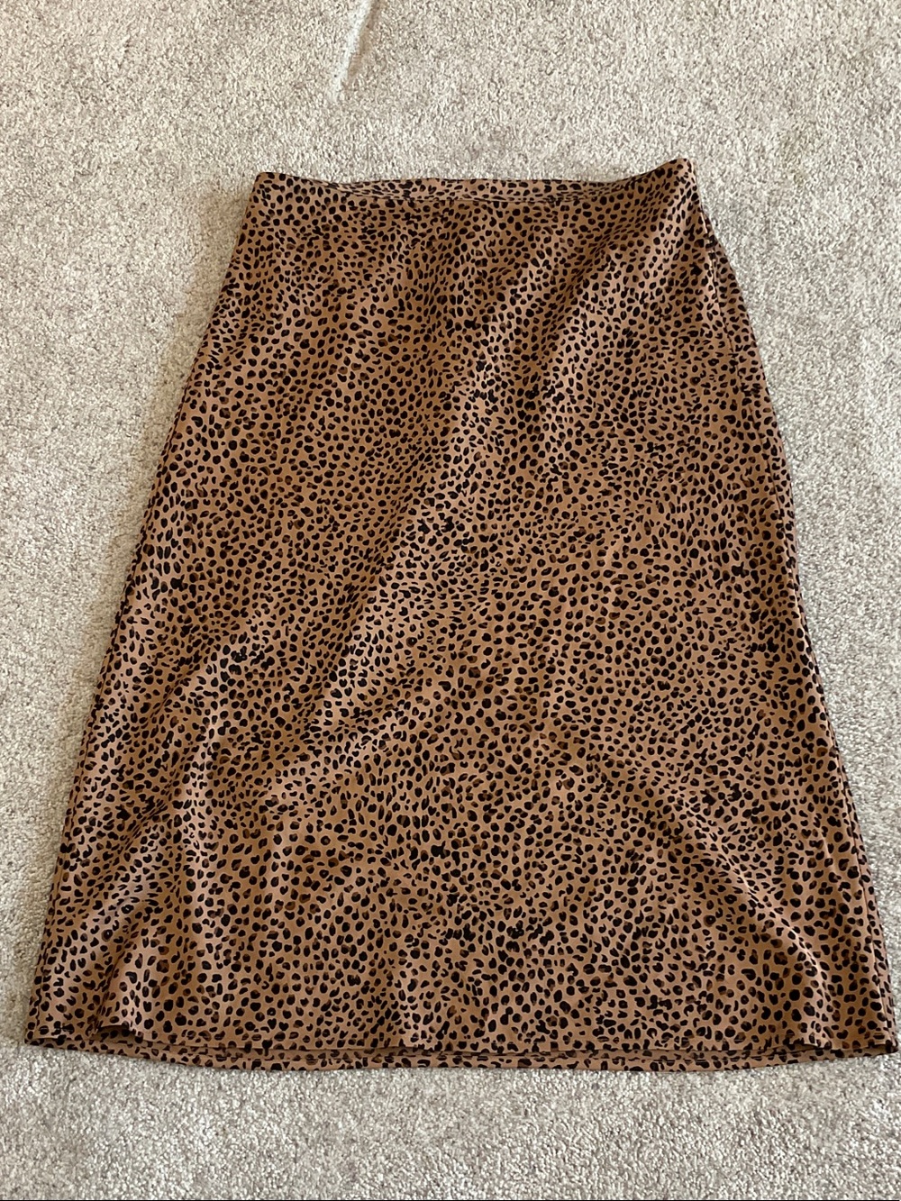 J. Crew Brown and Black Leopard Print Midi Skirt